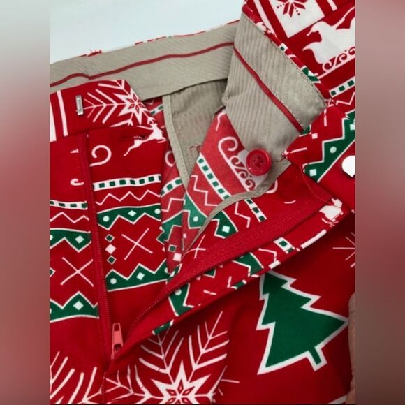 OppoSuits Winter Wonderland Men’s Shorts Ugly Sweater Party Size 43” Red Funny - Picture 3 of 12